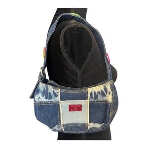 Hot Kiss Denim Patchwork Shoulder Bag